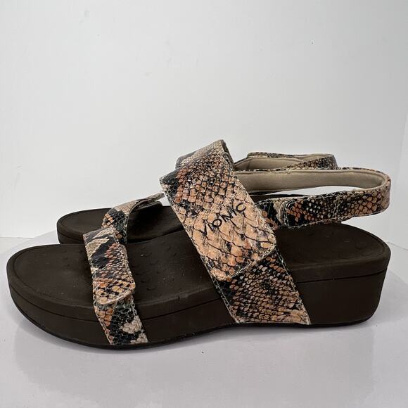 Vionic 7 Womens Pacific Snakeskin Bolinas Sandals Orthopedic Platform Comfort - Picture 3 of 7